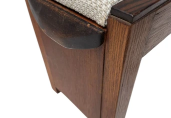 Art Deco Modernist Stool with De Ploeg fabric, 1920s